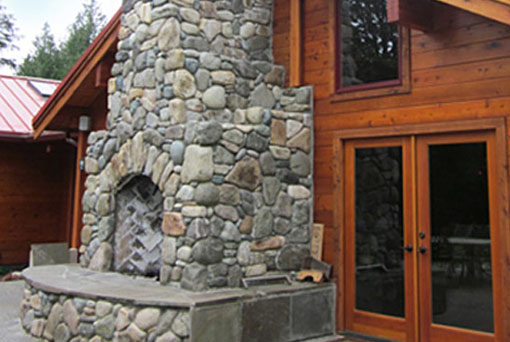 Exterior Double Sided Fireplace